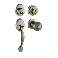 Ensemble de poignées de porte à clé en alliage de zinc personnalisé, durable, noir mat, pour la sécurité des portes d'entrée de maisons, hôtels et projets OEM