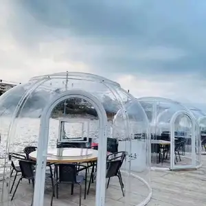 Dome igloo PVC otel dışında küre temizle tek tünel açık kamp şeffaf şişme parti çadır bubblehouse