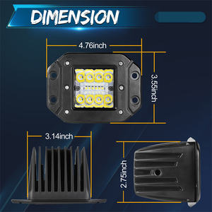 4WD Accessoires 4X4 encastré LED Cube Light 4.7 pouces 84W ambre blanc LED antibrouillard pour tout-terrain - Product Image 6