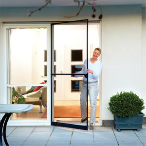 Puerta de mosquitera con bisagras de marco fijo de aluminio Premium con red de insectos de malla de fibra de vidrio duradera para el hogar - Product Image 1