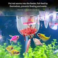 Distributeur de nourriture vivante pour aquarium, style suspendu, anti-éclaboussures, fixation par ventouse, mangeoire à vers pour aquarium