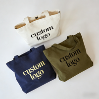 Bolsa de Mano de Lona de Algodón Reciclado con Logotipo Personalizado |   Bolsa de Compras Reutilizable Ecológica |   Bolsas de Compras Reutilizables con Cierre