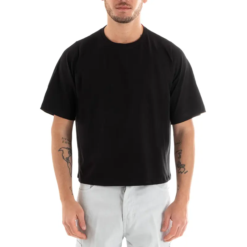 Zwaar Gewicht Oversized T-Shirt Katoenen Basis Blanco Losse Cropped T-Shirts Custom Logo Boxy Fit Heren T-Shirt