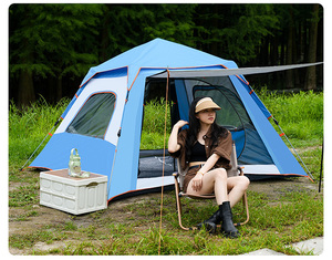 เต็นท์แคมป์ปิ้งทรงหกเหลี่ยมสำหรับ 4 คน รุ่นปี 2025 ออกแบบชั้นเดียว อัตโนมัติ สำหรับการเดินทางผจญภัยกลางแจ้ง ขายส่งจากโรงงาน - Product Image 5