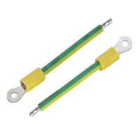 Câble de mise à la terre personnalisé en PVC, faisceau de câblage en cuivre monoconducteur avec borne annulaire, assemblage de câble de mise à la terre jaune-vert
