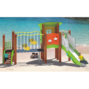 Moétrie utilisé garderie équipement de terrain de jeu coloré en bois en plein air structure de jeu pour jardin d'enfants - Product Image 6
