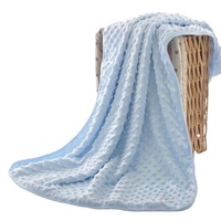 Couverture réversible Super en peluche, plaid pour bébé très doux à pois, Double couche, berceau pour nouveau-né, sécurité