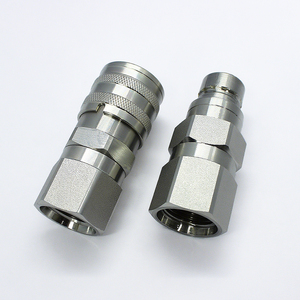 <span class=keywords><strong>Coupleur</strong></span> <span class=keywords><strong>hydraulique</strong></span> à face plate ISO 16028, raccord rapide en acier 1/2" NPT pour chargeuse compacte Bobcat Kubota - Product Image 1