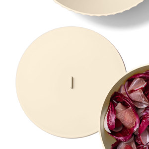 Hecho en Italia Tapa de plástico beige diámetro 30 cm para almacenamiento y contenedor de alimentos - Product Image 3