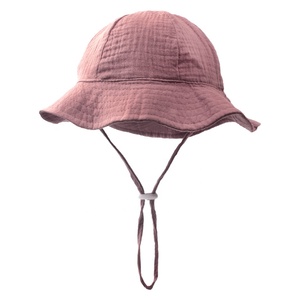 Cappello da pescatore in cotone di alta qualità, bel cappello per la protezione solare appena nato, in tinta unita traspirante, comodo per una gita Casual - Product Image 4