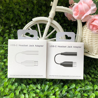 Câble adaptateur audio USB-C vers 3,5 mm, pliable, emballage en carton blanc pour Samsung Note10/S20, électronique grand public neutre