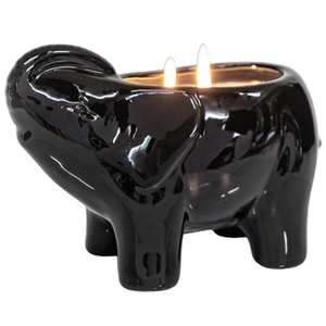 Custom Handmade Electroplated Ceramic Animal Vessel Filling Scented Wax <strong>Candle</strong> Porcelain Exterior <strong>Elephant</strong> Shaped Jar <strong>Candle</strong> - Product Image 4