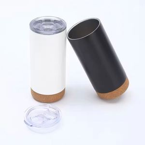 Mug de voyage isotherme personnalisé en acier inoxydable à double paroi de 16 oz avec fond en liège, cadeaux d'affaires, logo couleur personnalisé, 12-24h - Product Image 3