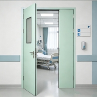Puertas Batientes de Acero Personalizadas con Ventanas Visuales Estándar GMP y Puertas de Acero Resistentes al Fuego para Salas y Habitaciones de Hospitales