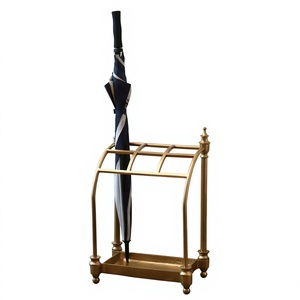 Porte-parapluies moderne en métal artisanal avec capacité double face, support autoportant en métal thermolaqué, décoration d'intérieur - Product Image 1