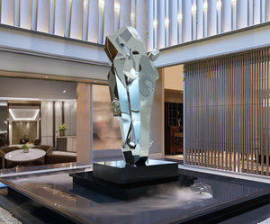 Statue de <span class=keywords><strong>cheval</strong></span> en fibre de verre exquise, sculpture artistique, électroplaquée/peinte à la main pour les expositions d'hôtels - Product Image 5