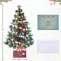 Tarjetas de Felicitación en Oferta, 5x7 Pulgadas, Forma Rectangular Azul Marino, Tarjetas 3D Pop-up con Diseño de Trineo Navideño, Tarjeta de Regalo para Amigos