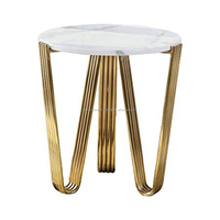 Table basse de luxe moderne en marbre indien avec base en laiton, hauteur réglable, plateau décoratif en marbre pour mobilier de maison
