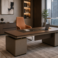 Chaise de bureau exécutive moderne en cuir, dossier haut, base fixe, chaise de visiteur pour salle de conférence