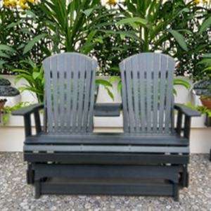 Moderno HDPE Adirondack silla reclinable Casual para playa Villa patio al aire libre deslizamiento tándem sillas muebles de exterior - Product Image 4
