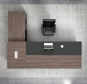 <b>Office</b> Desk Employee <b>Workstation</b> Single Table Chair Set Minimalist Modern Oak Solid Wood Removable Customizable Size Home Drawer - Product Image 3