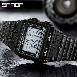 Montre numérique pour homme Sanda 2007 2020, nouvelle collection, LED lumineuse, étanche, fonctionnelle, sportive, pour homme - Product Image 3