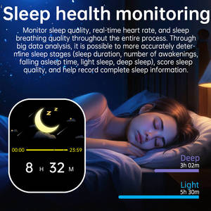 Montre connectée 2,13 pouces avec moniteur de fréquence cardiaque ECG PPG, montre connectée avec suivi du rythme cardiaque et de la <span class=keywords><strong>pression</strong></span> <span class=keywords><strong>artérielle</strong></span> - Product Image 4