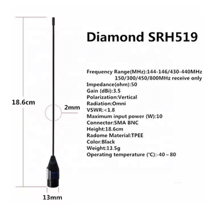 Antenne flexible double bande SRH519 144/430 MHz pour talkie-walkie - Product Image 1
