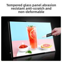 Comptoir de bar rectangulaire en aluminium, boîte à lumière triple commande, verre trempé, ultra-mince, avec LED rétractable, enseigne lumineuse décorative