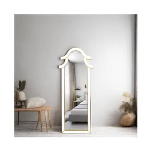 Design vanità soggiorno di lusso decorazione per la casa grande oro diamante pavimento a figura intera lungo parete specchio espejo miroir