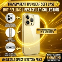 Casing HP TPU Lembut Transparan Anti Gores Anti Benturan Kustomisasi Pabrik untuk 17 Pro Max, Presisi, Pas Sempurna