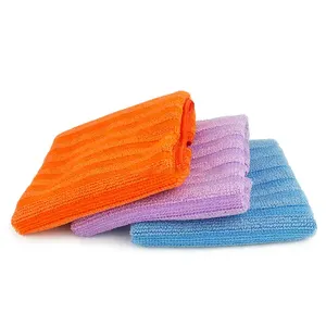 Luxury Home Towel Dry Pure Color Recycled Super Soft Water Absorption Microfiber Stripe Claning Cloth