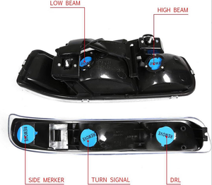Phares halogènes, paire pour <span class=keywords><strong>Chevrolet</strong></span> <span class=keywords><strong>Silverado</strong></span> Suburban 1999-2006, côté conducteur + passager, GM2502187 - Product Image 3