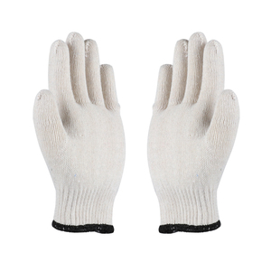 Guantes de algodón industriales blancos de punto sin costuras de calibre 10 Guantes DE TRABAJO resistentes - Product Image 2