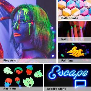 Juego de polvos de pigmento que brillan en la oscuridad, polvo luminoso para resina epoxi, bellas artes, manualidades, arte de uñas, decoración de Halloween y fiestas - Product Image 6
