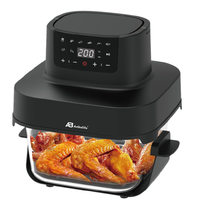 Anbolife 6L ve 4.2L Taşınabilir Görünür Camlı Air Fryer Dijital Dokunmatik Kontrol 8 Ön Ayarlı Menü 1500W Elektrikli Camlı Air Fryer OEM ODM