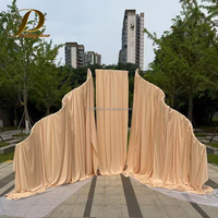 JINDA Nouvelle Arche Métallique Ondulée pour Toile de Fond, Rideau en Tissu Soie Lactée Extensible pour Cérémonie de Mariage, Fête, Décoration de Scène