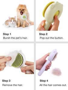 Self-Cleaning Pet <b>Massage</b> Pet <b>Cat</b> Brush Curved <b>Massage</b> Needles Pet Brush with a Release Button - Product Image 6