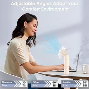 Quạt mini cầm tay cầm tay có thể sạc lại 3000mAh chạy 22 + giờ Thời gian chạy quạt nhỏ cầm tay có thể gập lại Túi Quà Tặng Quạt cá nhân - Product Image 5