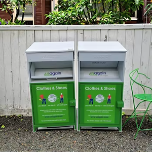 Contenedor <span class=keywords><strong>de</strong></span> reciclaje galvanizado personalizado para uso caritativo <span class=keywords><strong>de</strong></span> ropa y zapatos <span class=keywords><strong>de</strong></span> metal para exteriores - Product Image 6