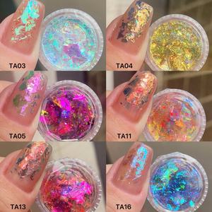 Copos de ópalo de hielo ultrafinos transparentes en polvo de brocado de alto brillo de camaleón óptico para arte de uñas y manualidades - Product Image 2