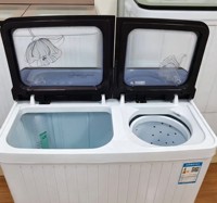 Halbautomatische Haushalts-Waschmaschine mit zwei Waschwannen, 14 kg Waschkapazität, unabhängige Wasch- und Schleudertrommeln, langlebiger Kunststoffkörper, hohe Effizienz