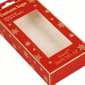 Custom White Cardboard <b>Gift</b> <b>Box</b> with Hot Stamping and Clear Film Window for Cosmetics Jewelry and Holiday Packaging - Product Image 1