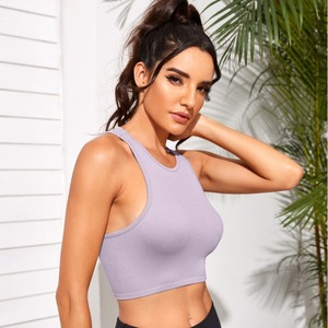 Canotta da <span class=keywords><strong>donna</strong></span> senza maniche per Yoga sportiva in maglia traspirante senza cuciture per il <span class=keywords><strong>Fitness</strong></span> <span class=keywords><strong>Top</strong></span> da palestra per adulti - Product Image 2
