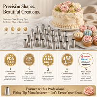 29 embouts de pâtisserie de formes différentes en acier inoxydable 304, sans soudure, pour la décoration de gâteaux et de pâtisseries