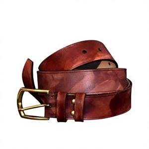Ceinture en cuir de buffle antique avec boucle ardillon en acier pour homme, style vintage, artisanat, mode, longueur personnalisable, écologique - Product Image 4