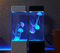 Cube minuteur liquide en acrylique avec effets lumineux multicolores vibrants