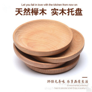 Bandeja Redonda de Madera Maciza de Haya, Plato para Postres, Plato para Servir Frutas, Uso Doméstico en la Cocina - Product Image 5