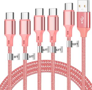 Câble de charge rapide USB A vers C tressé haute vitesse et robuste pour iPhone, iPad, <span class=keywords><strong>AirPods</strong></span>, MacBook, pour la maison, le bureau, la voiture - Product Image 1