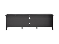 Meuble TV et table de salon en bois noir moderne avec fenêtre en verre, montage facile, compatible avec les téléviseurs de 45 à 49 pouces